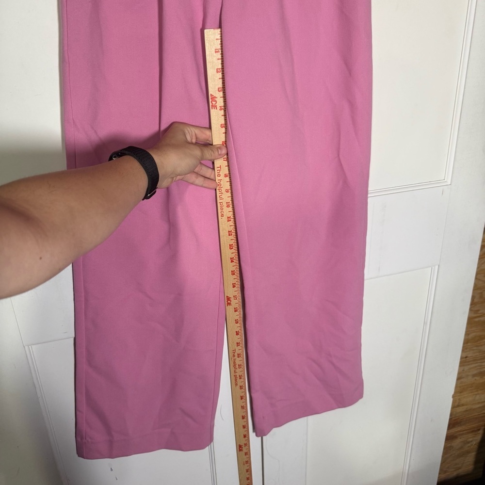 Abercrombie & Fitch Sloane Tailored Wide Leg Pants Pink Pleated Size 4 / 27 - Picture 5 of 11